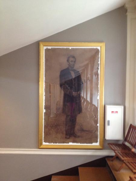 Lincoln sketch on wall Lincoln sketch on wall
